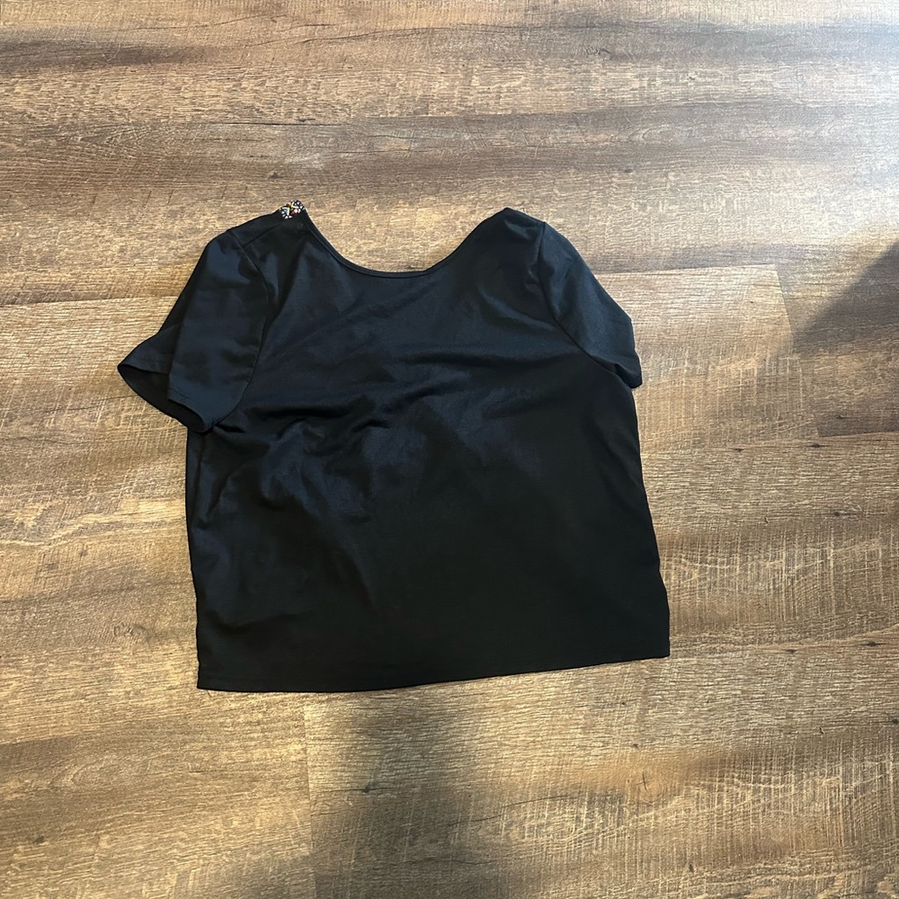 Black open-back Women's Top